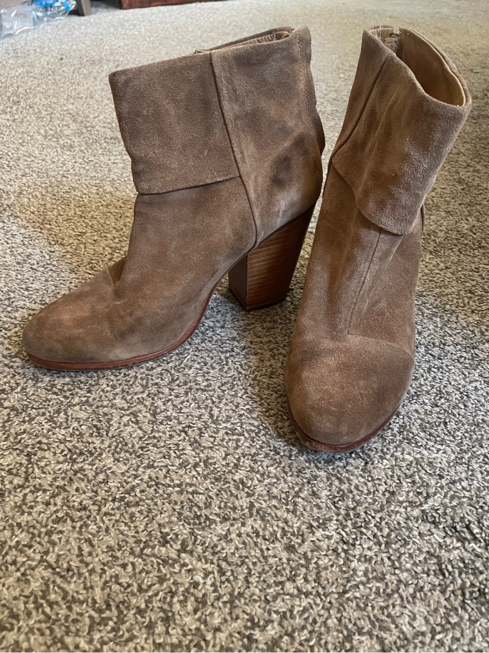 rag & bone Newbury Suede Ankle Booties in Brown